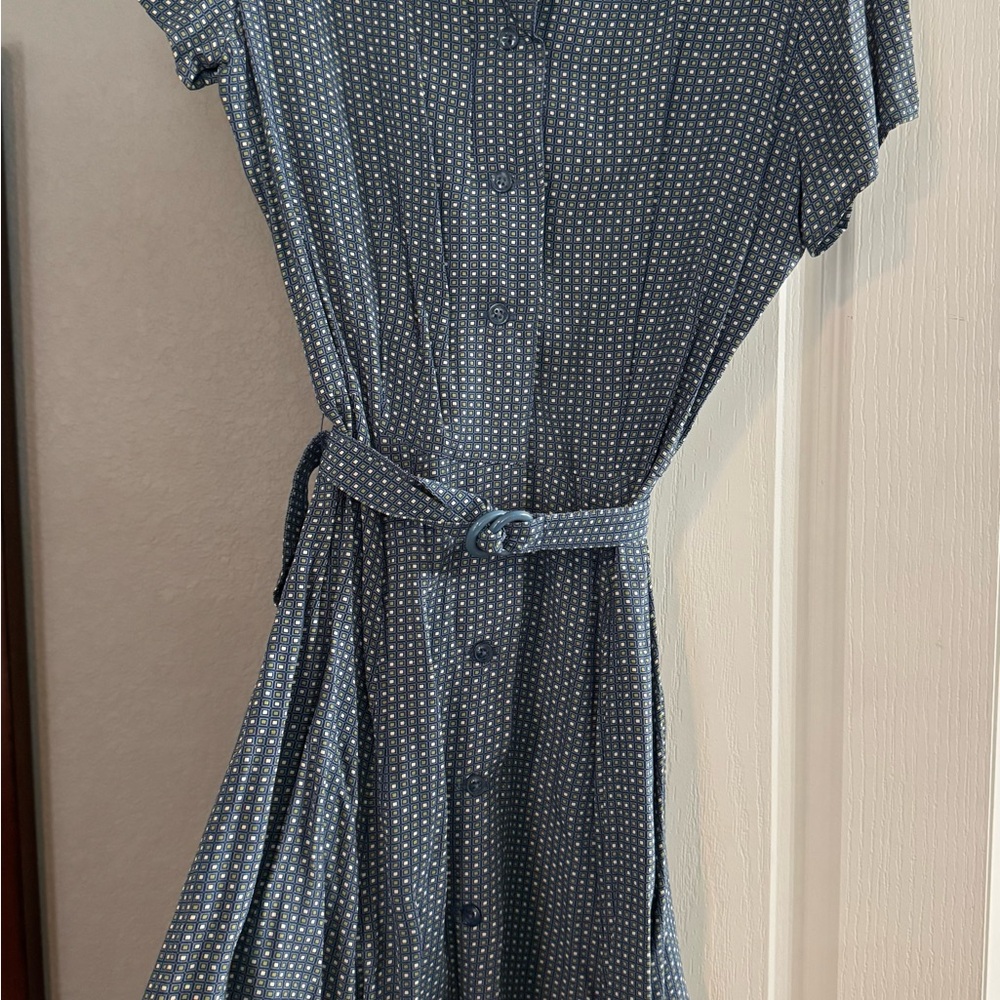 GAP Blue Geometric Midi Dress